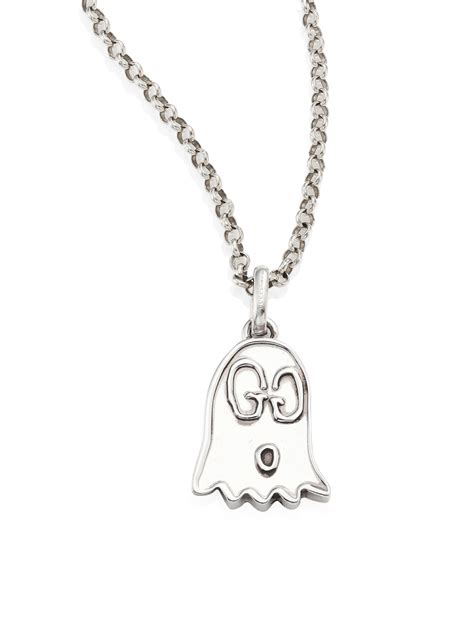 gucci ghost necklace heart|gucci ghost necklace in silver.